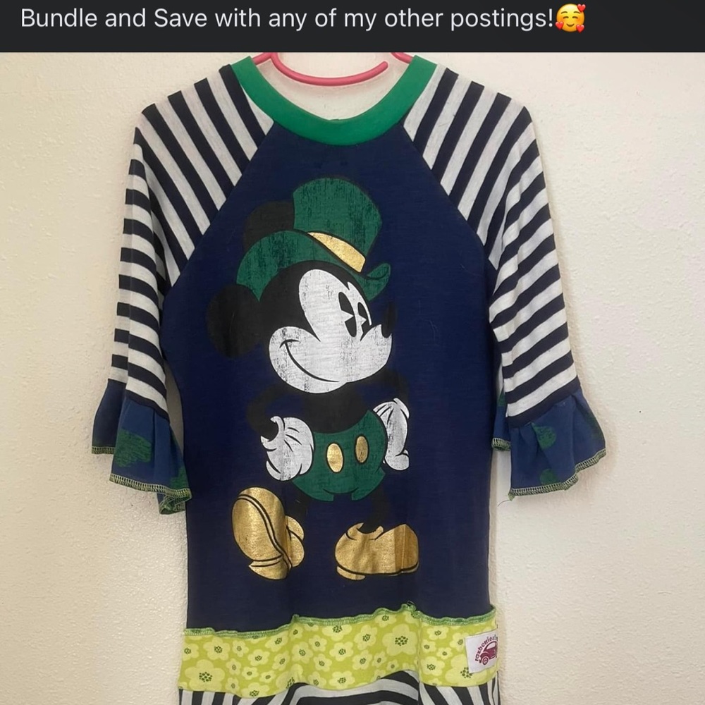 Boutique Custom Mickey Mouse Distressed Dress Size 12